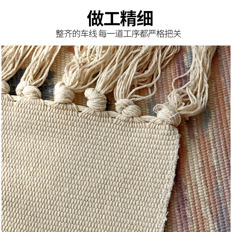 美帮汇棉麻地毯卧室床边毯榻榻米地垫日式布艺编织可机洗客厅茶几脚垫子高清大图