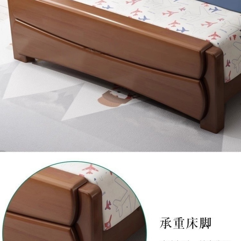 鑫木樽员工床100*200*100cm+5cm床垫+床头柜1组高清大图