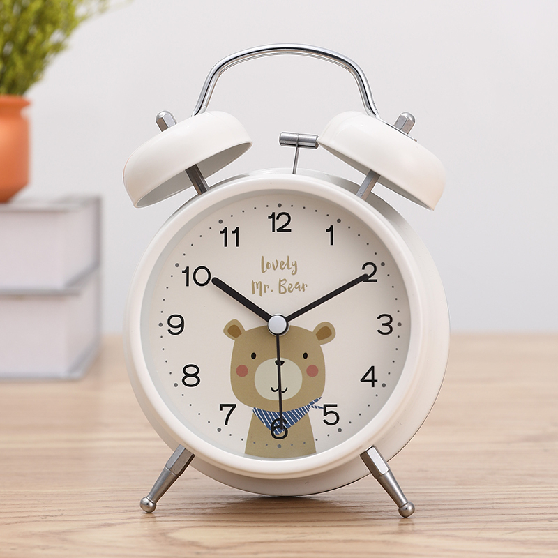 小闹钟床头桌面专用儿童卧室卡通时钟学生用男孩小型迷你起床神器小