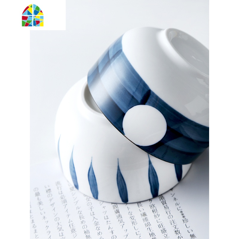 饭碗家用陶瓷碗小汤碗单个日式个性创意ins风吃饭碗套装餐具 FENGHOU 同心圆-5寸矮碗高清大图