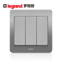 tcl罗格朗Legrand开关插座面板官方旗舰店家用86型逸典醇砂钢银色5五孔二三插多孔家用暗装墙壁电源带开关插座