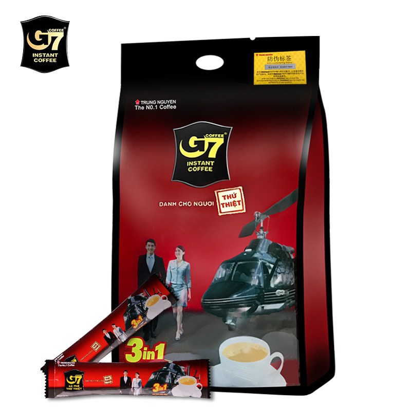 越南原装进口咖啡 中原G7咖啡三合一速溶咖啡粉提神学生100条1600g袋装正品越文版