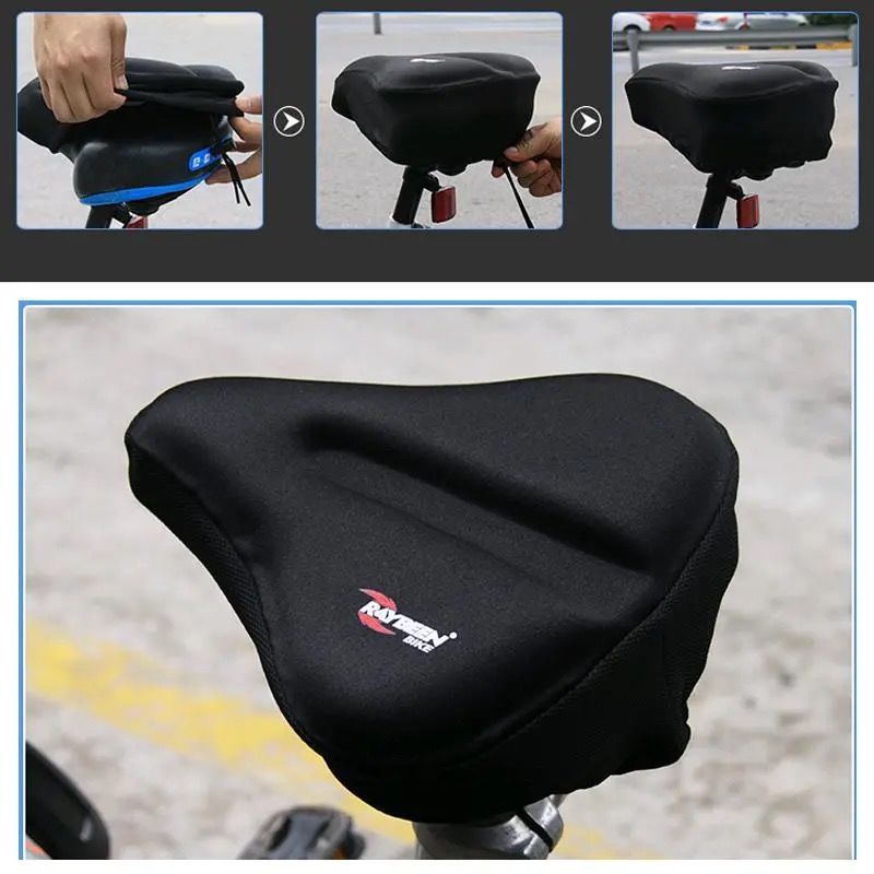 黑色坐垫套山地车专用自行车坐垫套硅胶舒适加厚软海绵普通大屁股座套