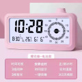 timess智能闹钟学生专用起床神器强力叫醒电子时钟时间管理计时器 少女粉【电池款】【3档背光/实时温度/超长续航】