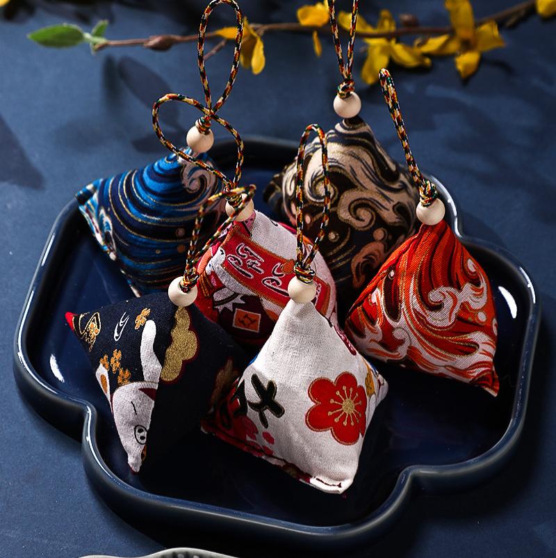 端午节香包香囊空袋随身艾草古风特色礼物挂件香袋diy手工材料包-和风系列6款混装+流苏