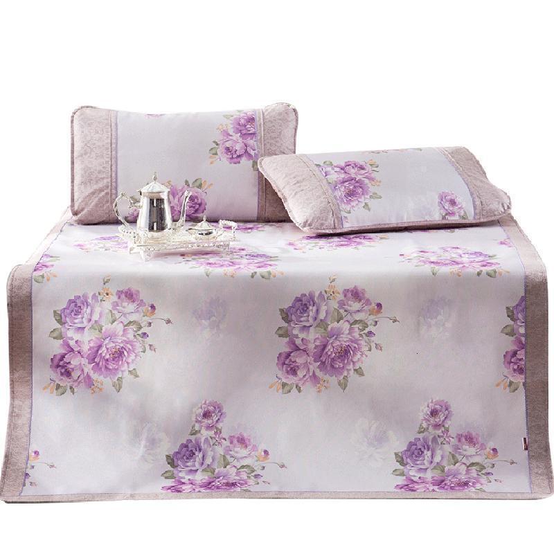 美帮汇家纺凉席可折叠床上用品风婉佳人印花冰丝席()【聚】