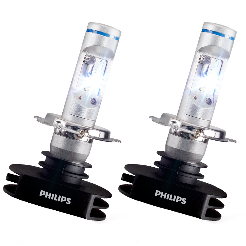 飞利浦(PHILIPS)极昼光LED H4汽车灯泡大灯近光灯远光灯2支装 增亮200%白光6000K精准光型不炫目快速安
