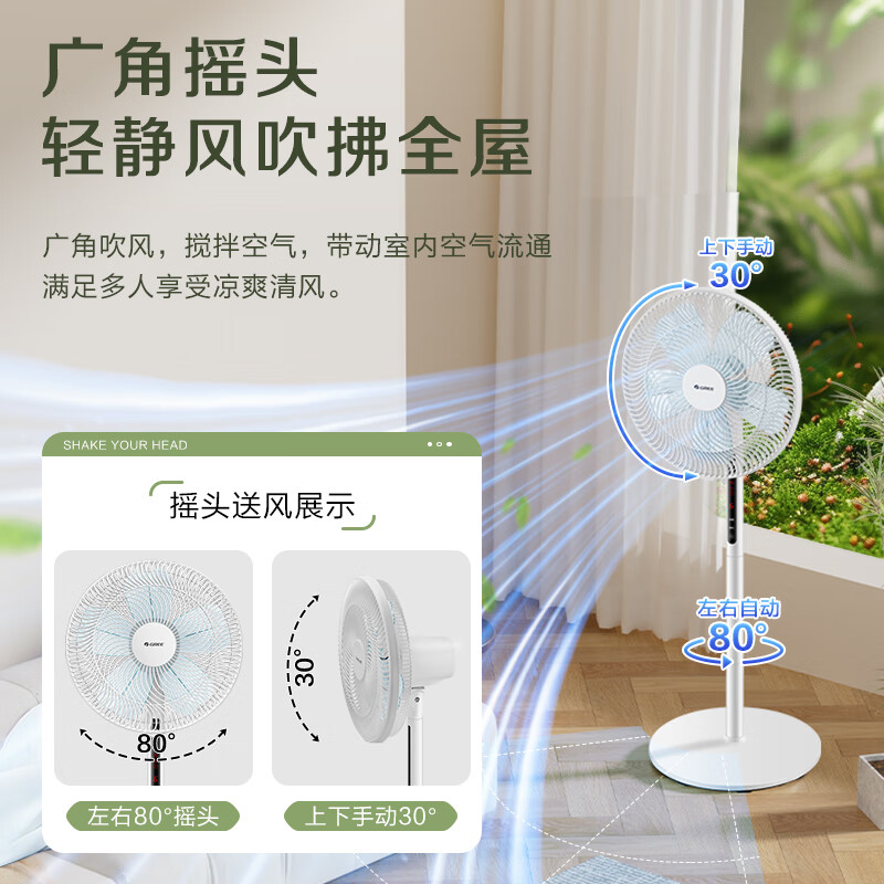 格力(GREE)变频电风扇家用智能恒温转叶扇台地两用电扇遥控一级能效柔风低噪大风量 FDZ-35X69Bg5 遥控款高清大图