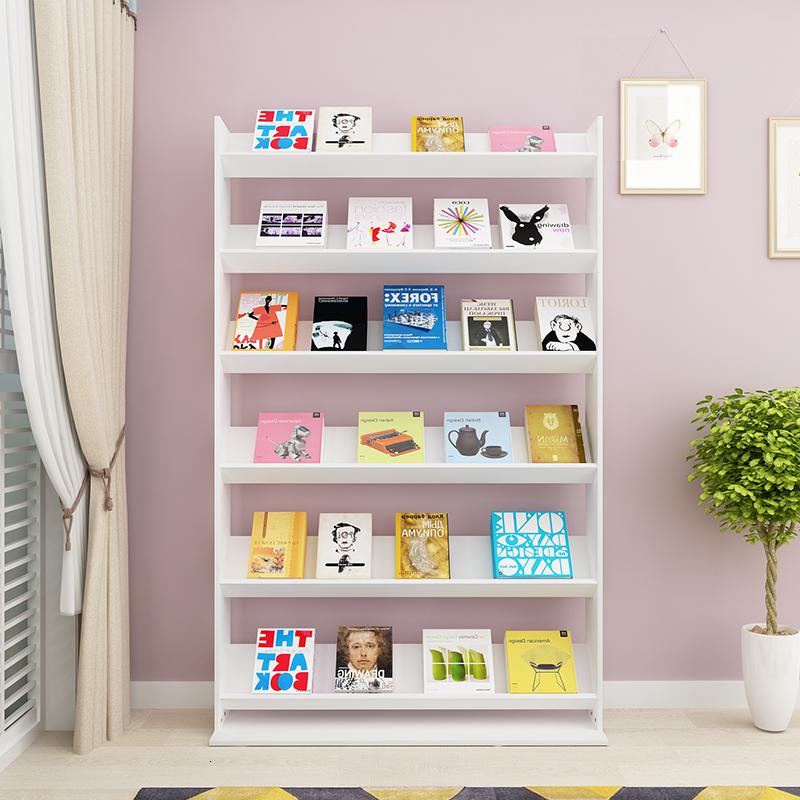 森美人简易书报置物架报刊架儿童绘本架杂志架资料架落地宣传展示架立式高清大图