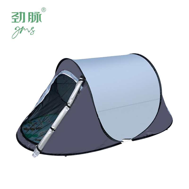 劲脉 户外便携式帐篷 蓝色+垫子(两门款) 顶高清大图