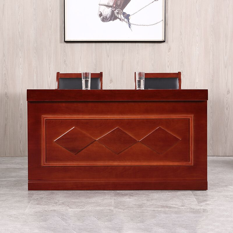 易企采 180CM演讲台无椅 贴木皮油漆发言台培训会议桌 单位：张高清大图