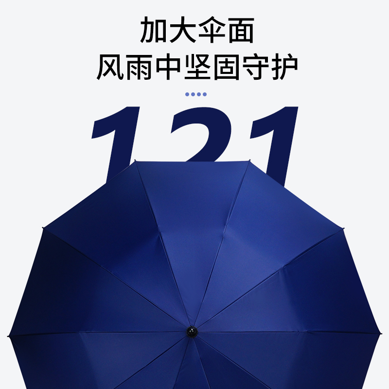 红叶直杆黑胶清雅伞 超大10骨双人男士商务雨伞加大加固直杆防风高尔夫伞黑胶遮阳伞 颜色随机-1835!高清大图