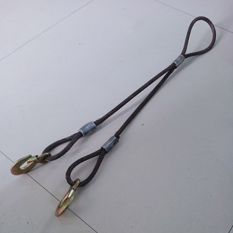 直径10毫米钢丝挂钩吊索具搬运吊装索具设备移挪维修工具阿斯卡利固定吊环直径10毫米卸扣款长度3.5米