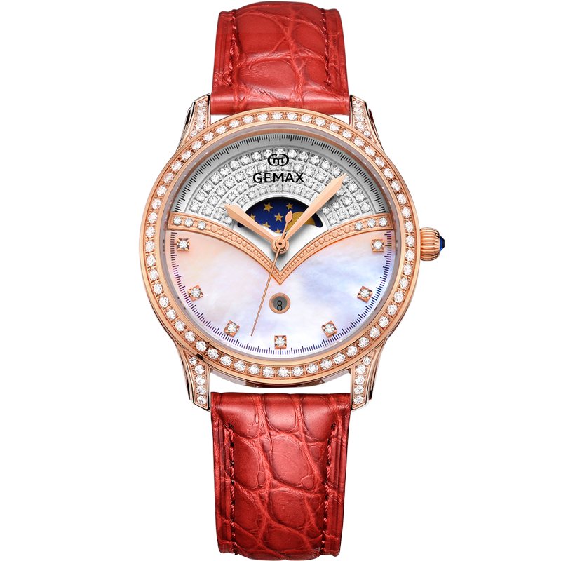 gemax格玛仕女士手表女瑞士机芯奢华时尚防水石英表镶嵌洛世奇晶钻