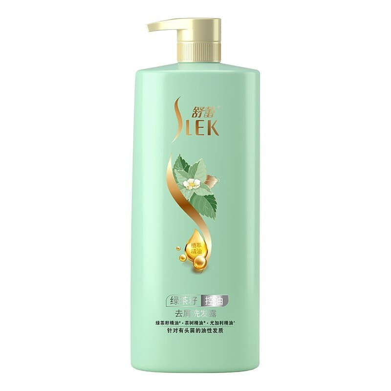 舒蕾(SLEK) 绿茶籽控油去屑洗发露500ml*2支