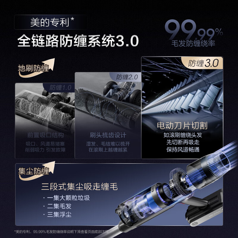 美的无线空间站Q9station家用手持吸尘器基站充电自动集尘宠物除螨一体机毛发切割 Q9Statio