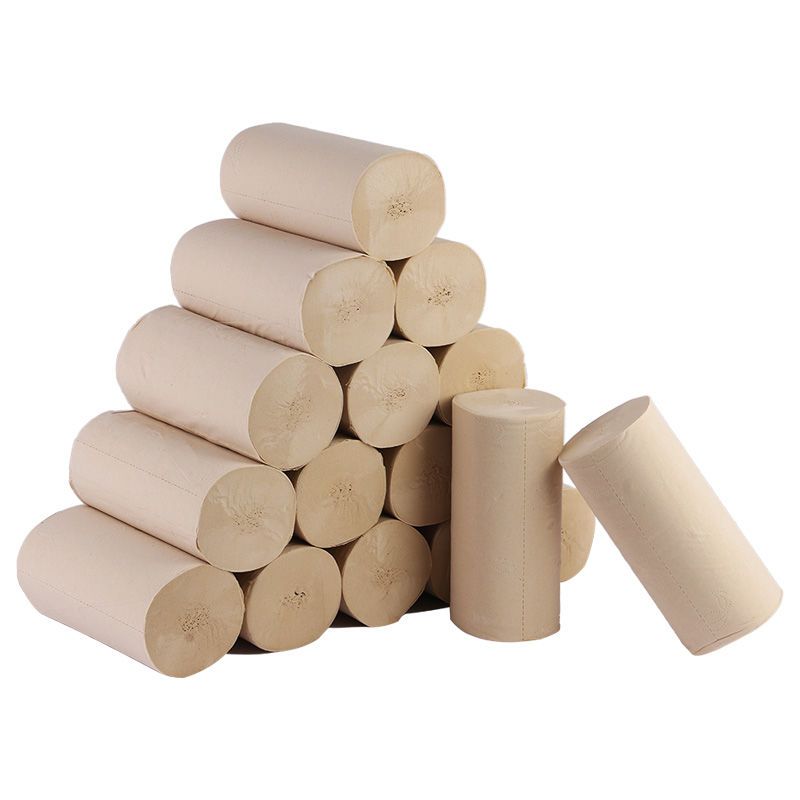 原生竹浆本色卫生纸卷纸家用4层无芯卷筒纸巾厕纸2500克1提长度125