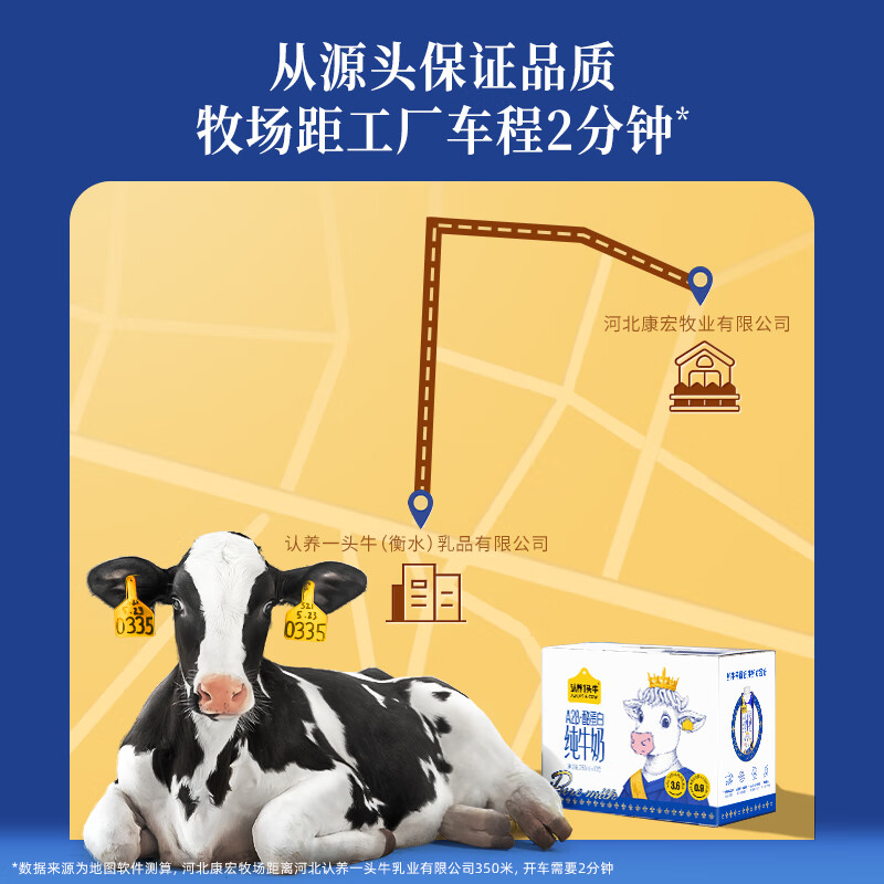 认养一头牛[代言人同款]3.6蛋白A2β-酪蛋白纯牛奶250ml*10盒*2箱年货礼盒高清大图