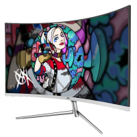 AOC 曲面23.6英寸显示器 1500R不闪屏VA广视角电竞游戏 台式电脑液晶屏幕 AOC显示器 C24V1H/WS (白色）