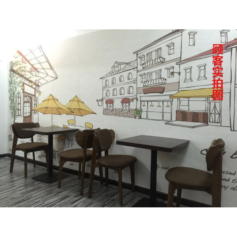 现代大型壁画3D立体个性街景壁纸布餐厅电视背景墙纸城市酒吧手绘壹德壹