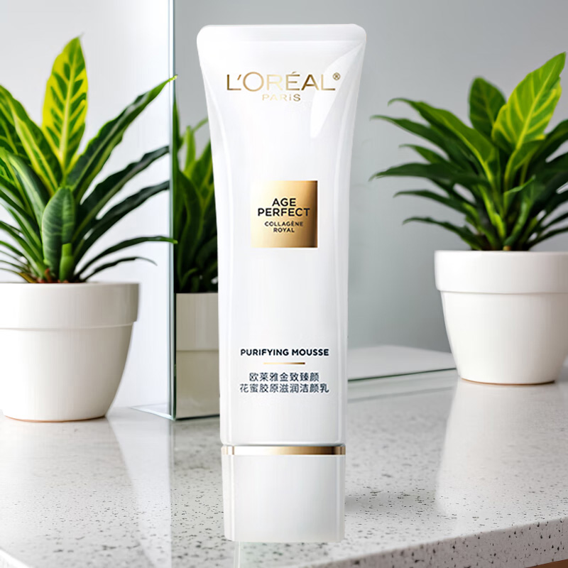 欧莱雅洁颜乳清洁保湿温和舒缓胶原小蜜罐慕斯款125ml(包装随机)高清大图