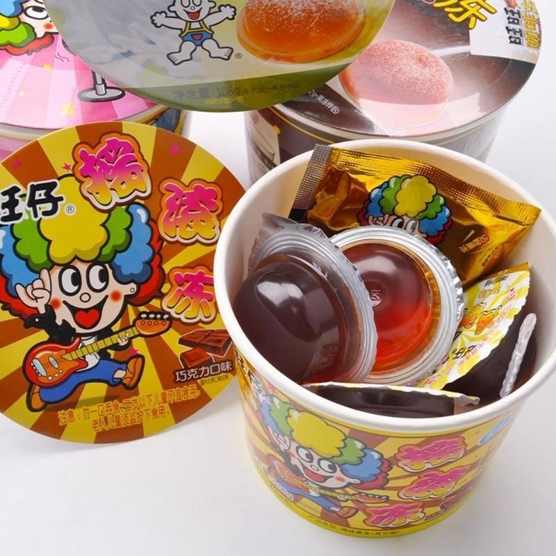 新货旺旺旺仔摇滚冻摇摇冻132g果冻布丁粘粉果冻伴侣儿童果栋巧克力4