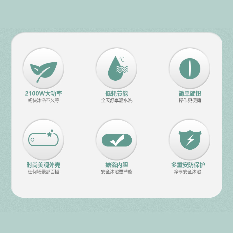 容声(RONGSHENG)电热水器 节能省电小巧扁桶电热水器速热 60L 2100W 免费上门安装高清大图