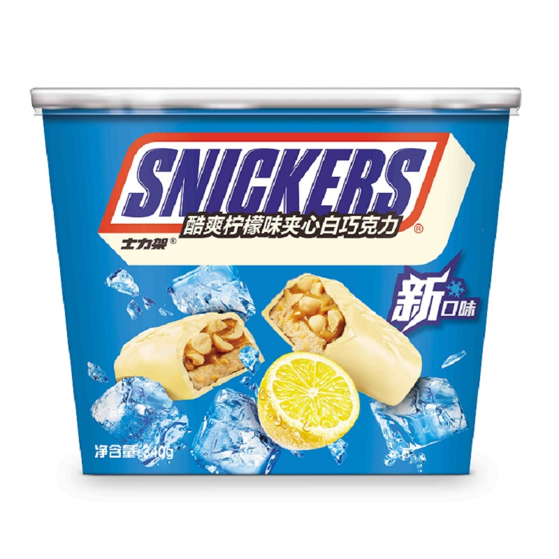 士力架酷爽柠檬夹心白巧桶340g*12