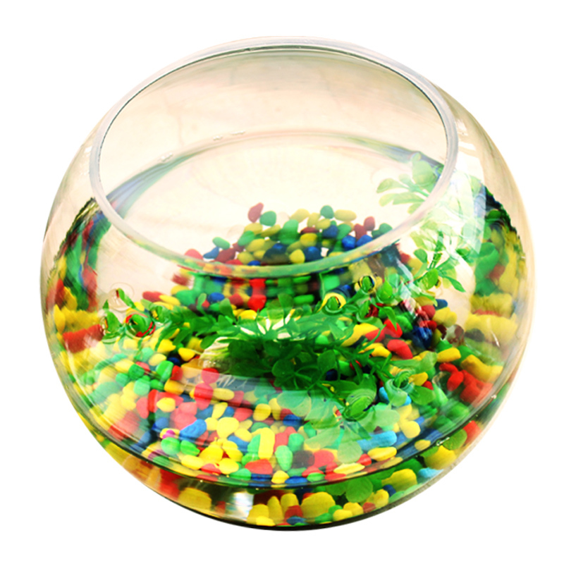 圆形鱼缸玻璃小号金鱼缸 迷你圆形创意水族箱 生态桌面绿植水培缸高清大图