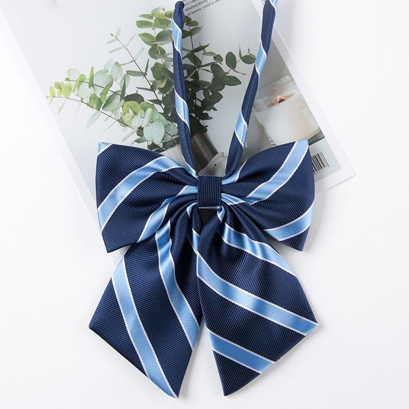 天蓝条子 jk制服水手服领花街拍学院风校服学生毕业照领结领绳蓝色