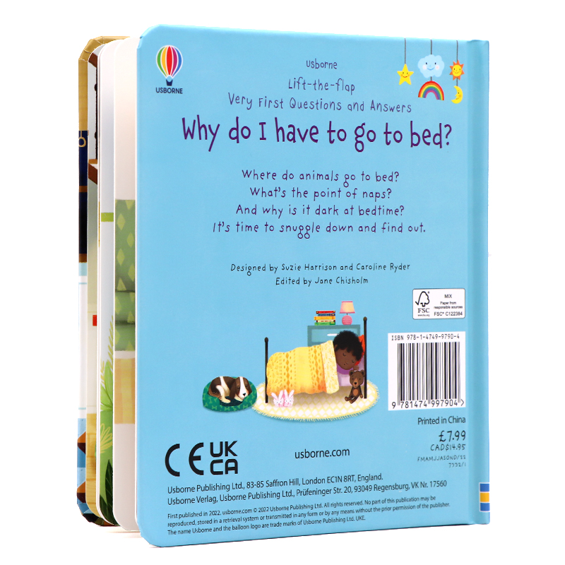 [正版]Usborne问与答翻翻书 我为什么要睡觉 英文原版绘本Why Do I Have To Go To Bed高清大图