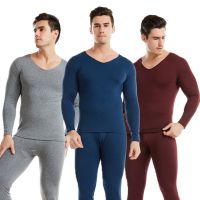 【直播特卖】男士保暖内衣套装秋冬季薄绒秋衣秋裤棉毛衫女加绒v领无痕自青年打底娅洛尔