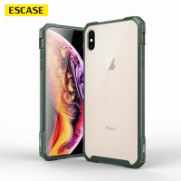 ESCASE 苹果x/xs手机壳iphonex/xs保护套全包高档硅胶气囊防摔磨砂玻璃保护壳ES-SC-11暗夜绿
