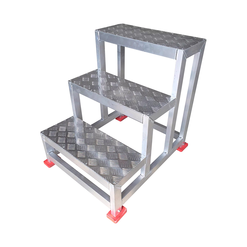 臻远ZY-T82 铝合金踏台移动平台楼梯工业踏步梯台阶 3步高750 载重300kg