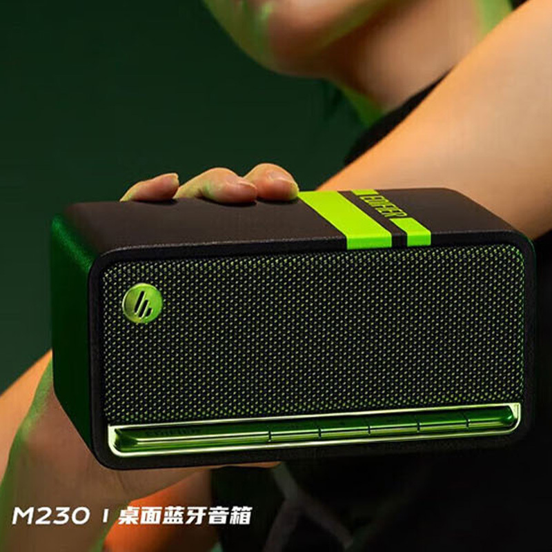 漫步者蓝牙音箱小巧精致音效清晰长久续航音质舒适绿魔黑M230高清大图
