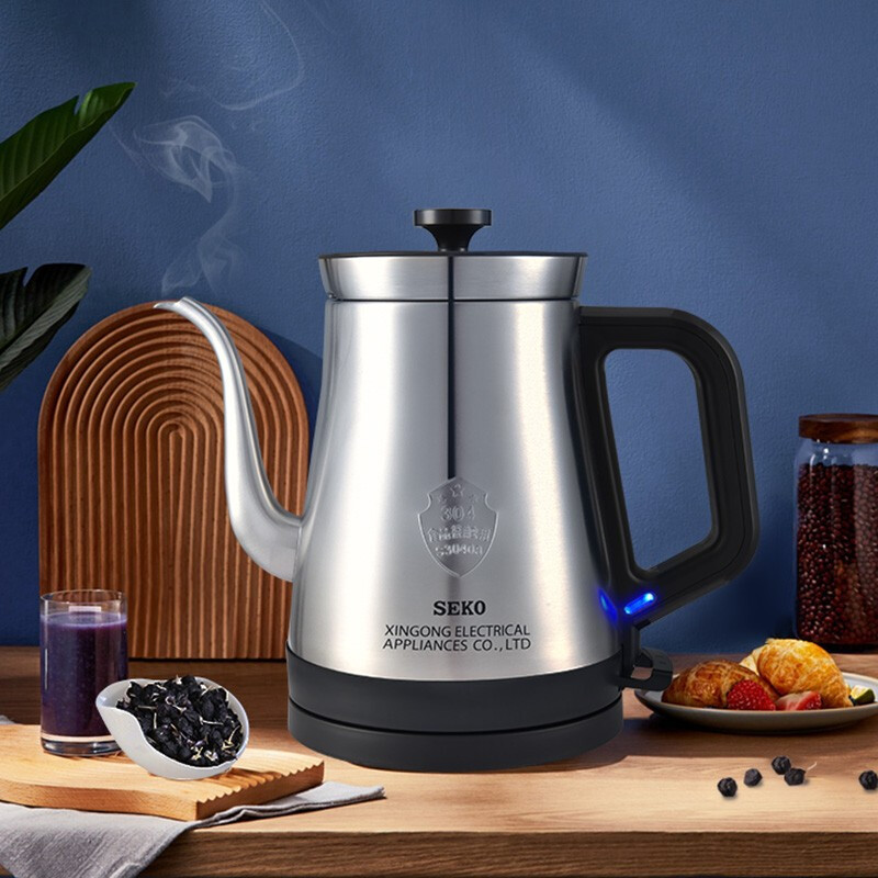 新功(SEKO) 电热水壶烧水壶泡茶壶家用304不锈钢开水煮水壶1.1L