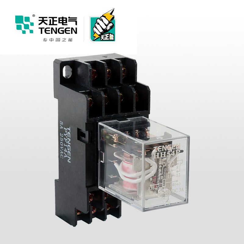 天正电气 HH5 P 小型 4C/O 带灯 10A 120VDC 340040300001 中间继电器