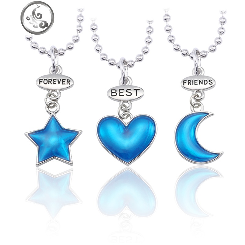 韩版闺蜜项链女三人款友谊拼接学生姐妹生日便宜圣诞锁骨链 JiMi高清大图