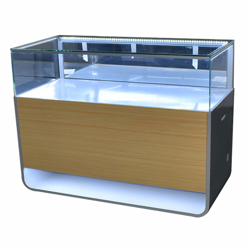 蓝翔手机柜台玻璃柜台展柜玻璃led灯前开门展示柜1007040cm