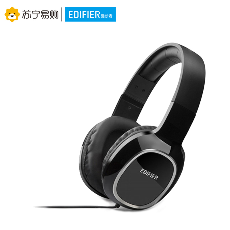 Edifier/漫步者 K815P电脑游戏3.5mm插孔有线耳机手机平板通用头戴式立体声耳麦 黑色