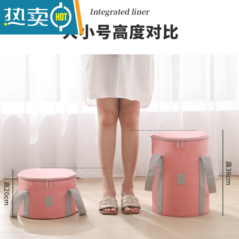 JING PING泡脚桶可折叠家用加高加深洗脚袋便携式宿舍保温过小腿过膝足浴盆