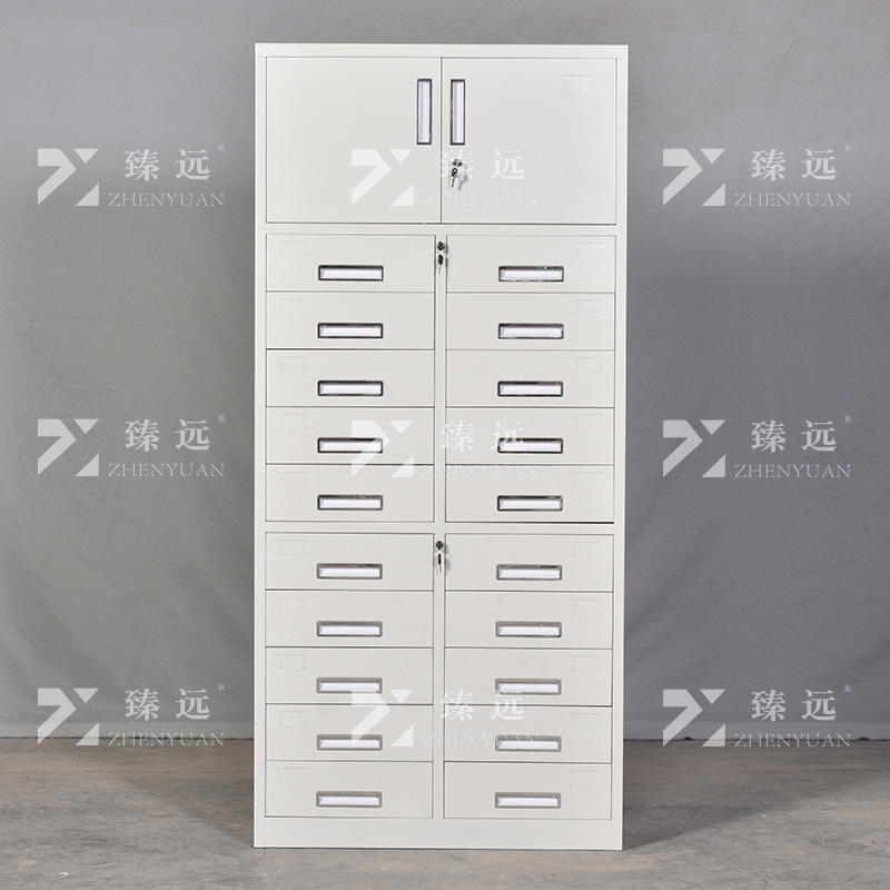 臻远ZY5011011钢制矮柜抽屉柜多抽资料柜储物收纳柜 上档二十斗高清大图