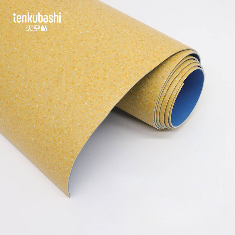 天空桥 阻燃地板 黄色碎石纹2.0mm含安装 平方米高清大图