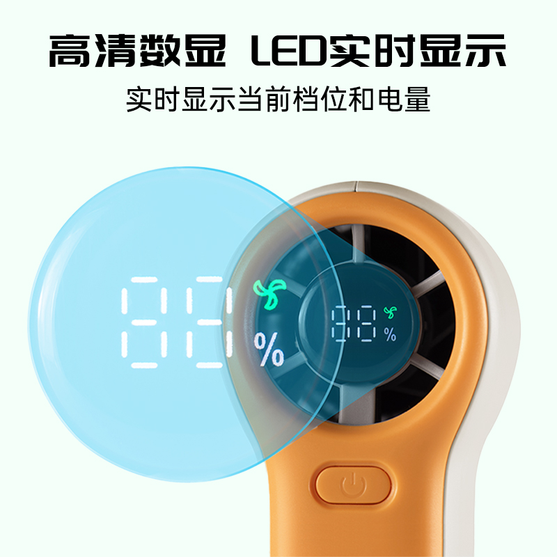 笨笨马 口袋精灵-手持风扇H02 米橙色高清大图