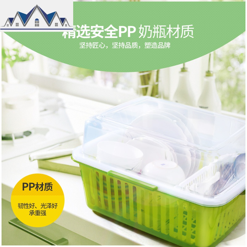厨房收纳架置物架家用碗架装碗筷收纳箱抖音沥水架特大号碗柜 三维工匠