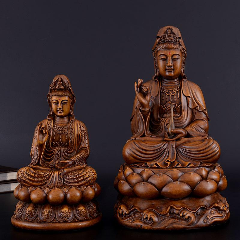 家柏饰(CORATED)坐莲观音摆件家居供奉工艺品观世音菩萨佛像观音高清大图