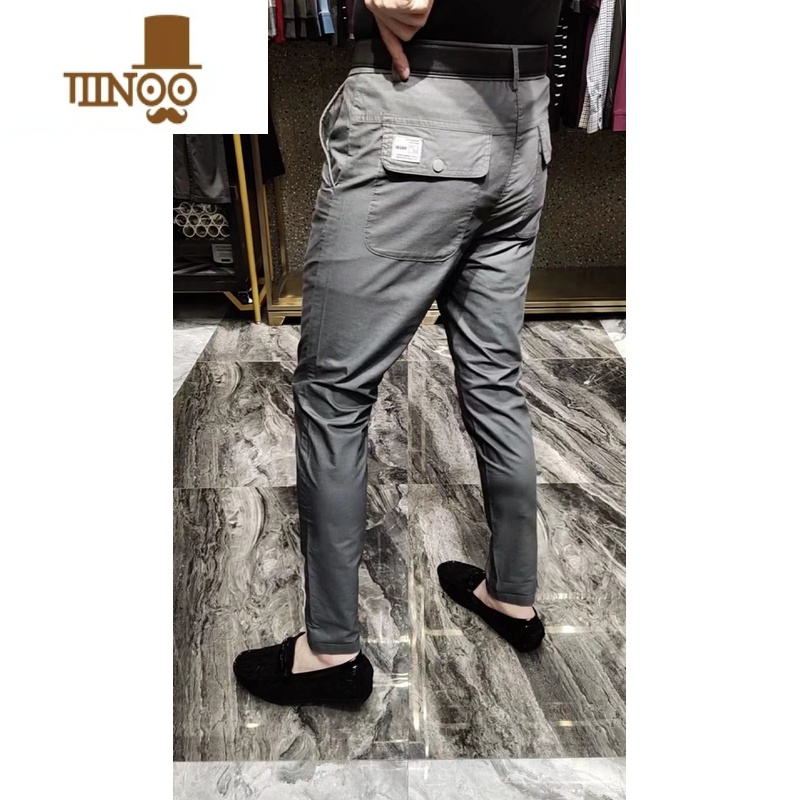 YANXU秋季新款男士修身直筒休闲百搭裤欧货商务帅气舒适男裤长裤小西裤高清大图