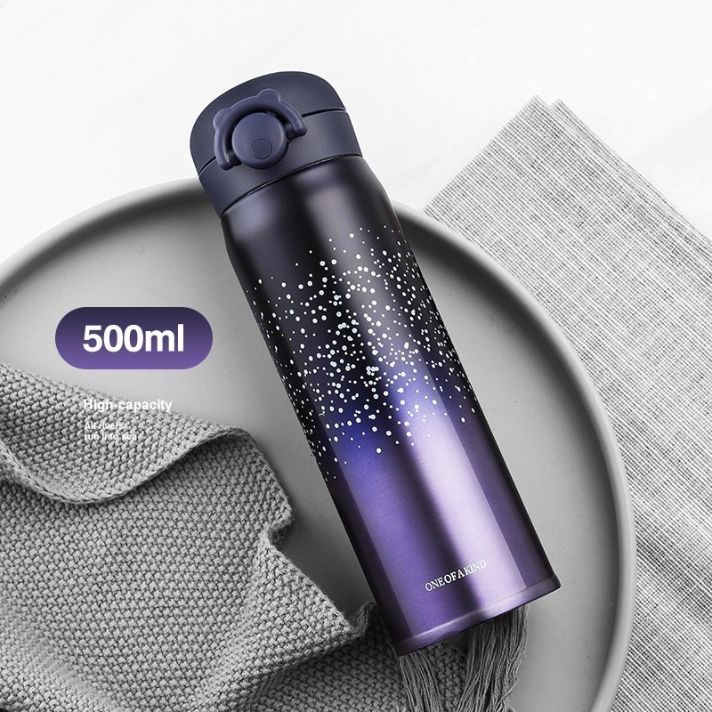 家柏饰(CORATED)星空弹跳盖保温杯女潮流便携茶杯创意水杯复古个性好看的杯子外出高清大图
