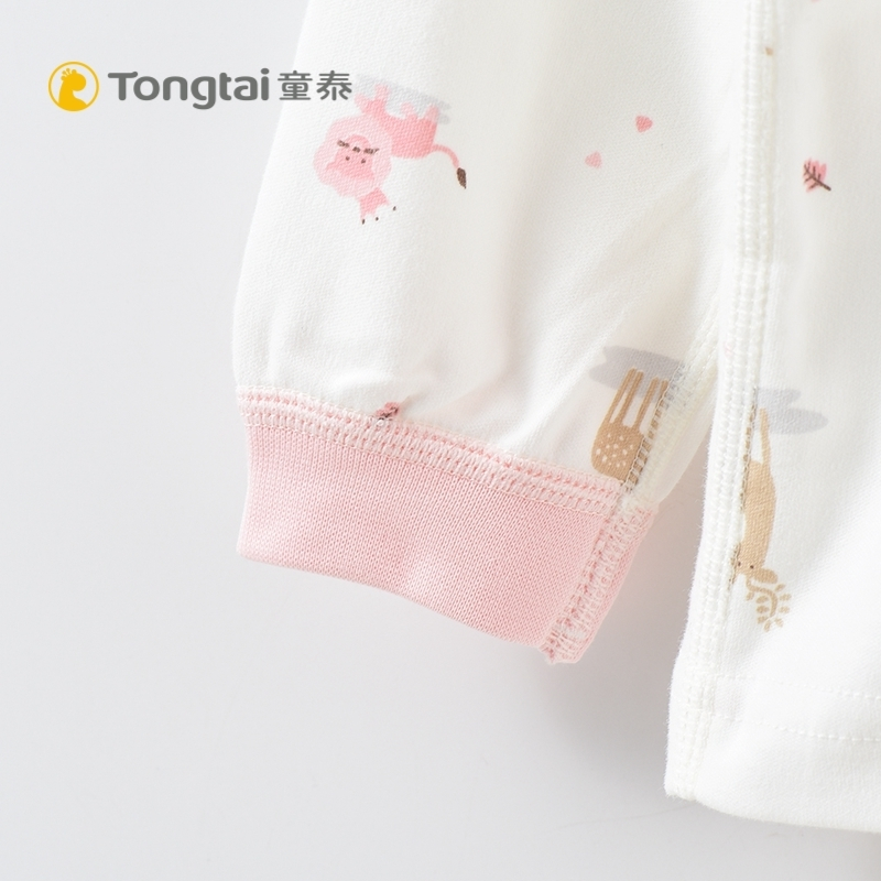 童泰秋季婴儿衣服1-3岁男女宝宝纯棉肩开上衣儿童家居服套头内衣
