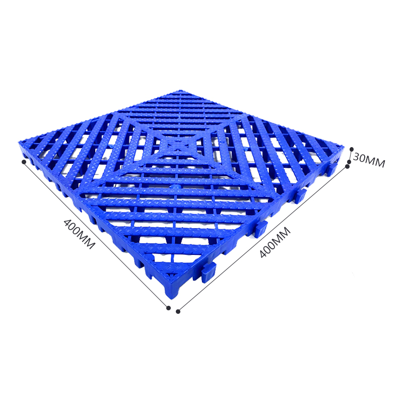 臻远 ZY3121310地格栅塑料拼接地板垫网格垫板 蓝色高清大图